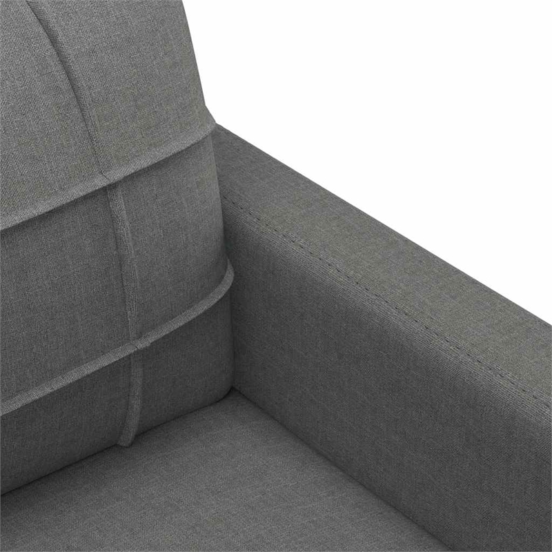 Vidaxl Metal 3-Seater Sofa Dark Grey Fabric