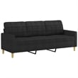 Vidaxl Metal 3-Seater Sofa Black Fabric