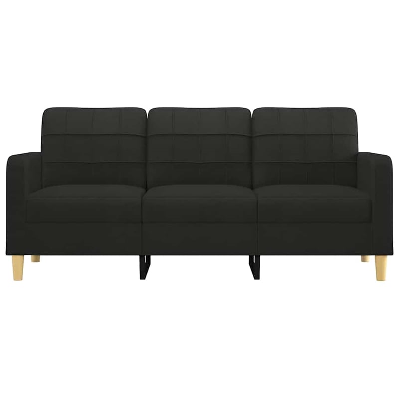 Vidaxl Metal 3-Seater Sofa Black Fabric