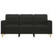 Vidaxl Metal 3-Seater Sofa Black Fabric