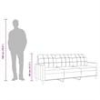 Vidaxl Metal 3-Seater Sofa Black Fabric