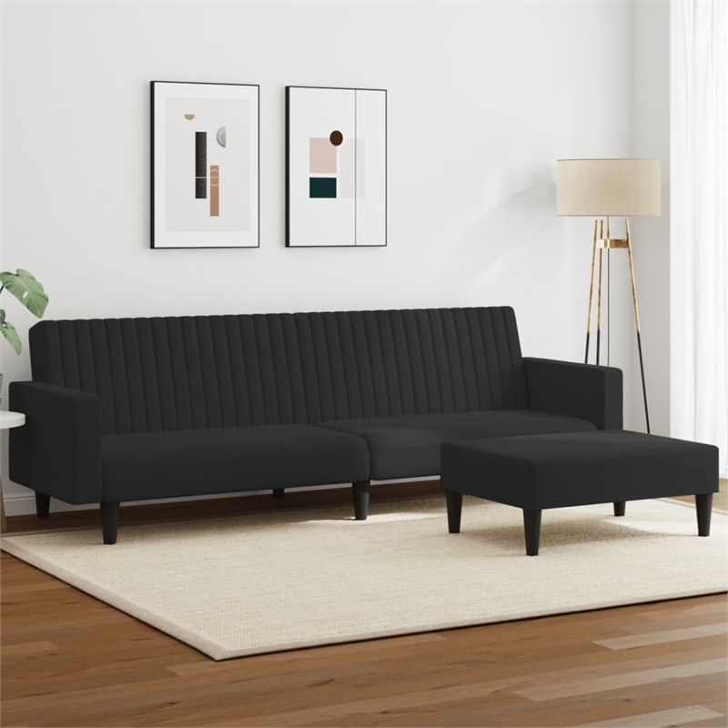 Vidaxl Large Sofa Set in Black Velvet