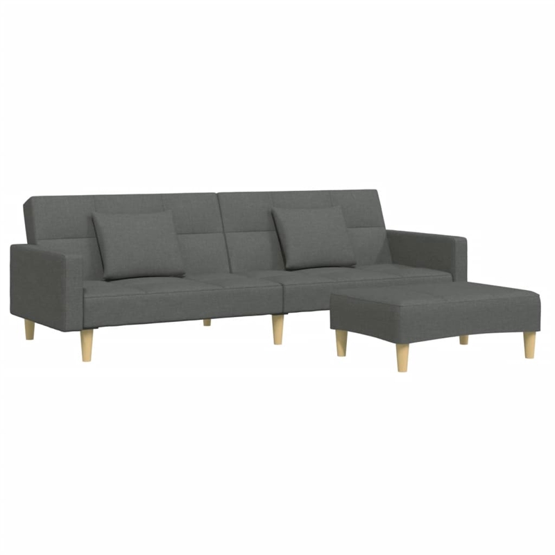 Vidaxl 2-Seater Sofa Bed in Dark Grey Polyester Fabric