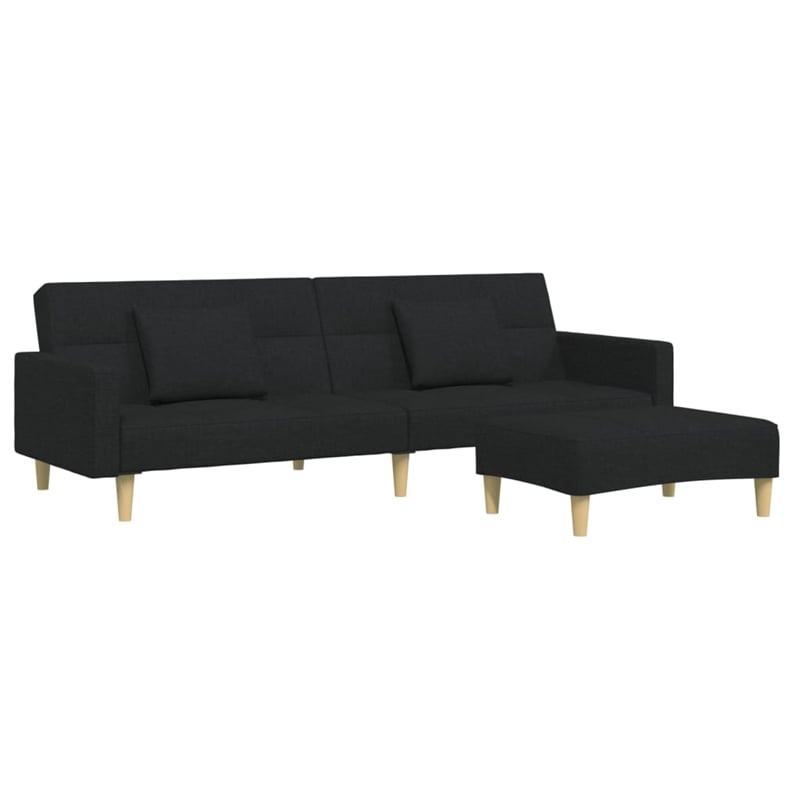 Vidaxl Sofa Bed in Black Polyester Fabric