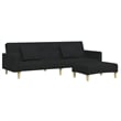 Vidaxl Sofa Bed in Black Polyester Fabric