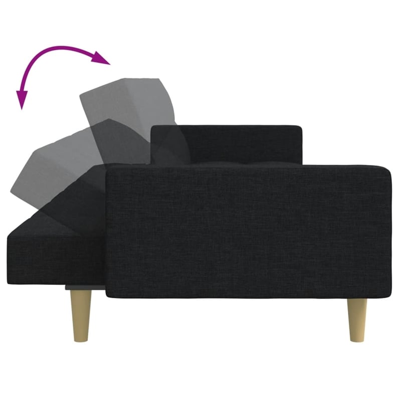 Vidaxl Sofa Bed in Black Polyester Fabric