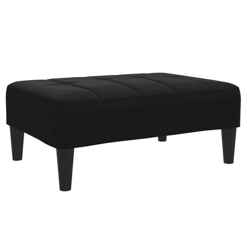 Vidaxl 2-Seater Sofa Bed with Footstool in Black Velvet