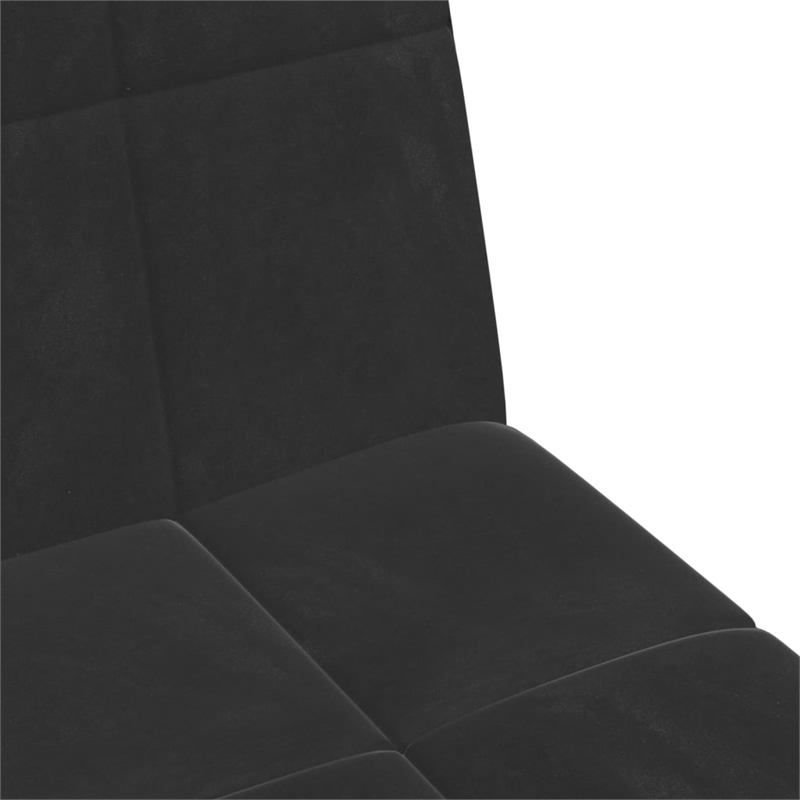 Vidaxl 2-Seater Sofa Bed with Footstool in Black Velvet