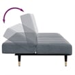 Vidaxl Compact Sofa Bed in Dark Grey Polyester Velvet