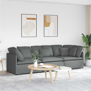 Vidaxl Oversized Modular Sofa in Dark Grey Fabric Upholstery