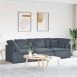 Vidaxl Large Modular Sofa in Dark Grey Velvet