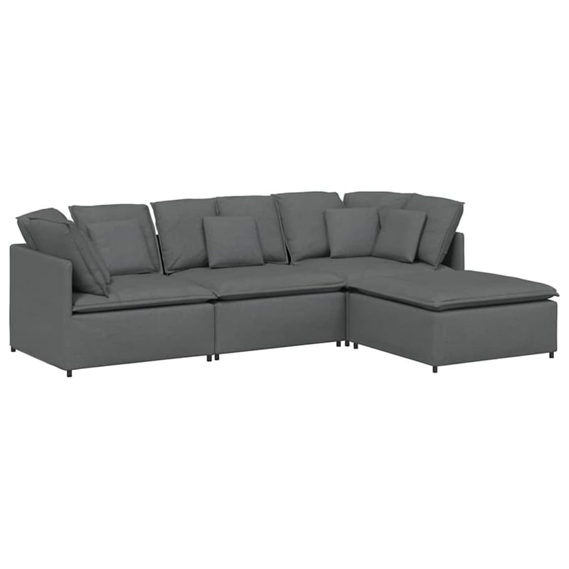 Vidaxl Large Modular Sofa in Dark Grey Fabric