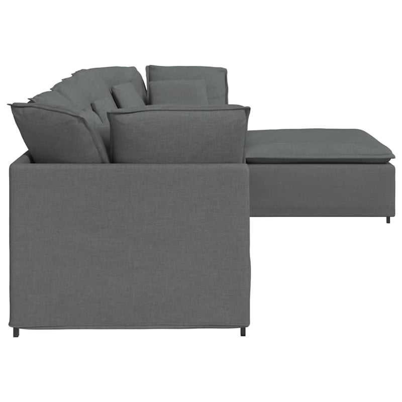 Vidaxl Large Modular Sofa in Dark Grey Fabric