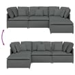 Vidaxl Large Modular Sofa in Dark Grey Fabric