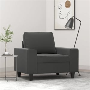 Vidaxl Single Sofa Chair in Dark Gray Microfiber Fabric