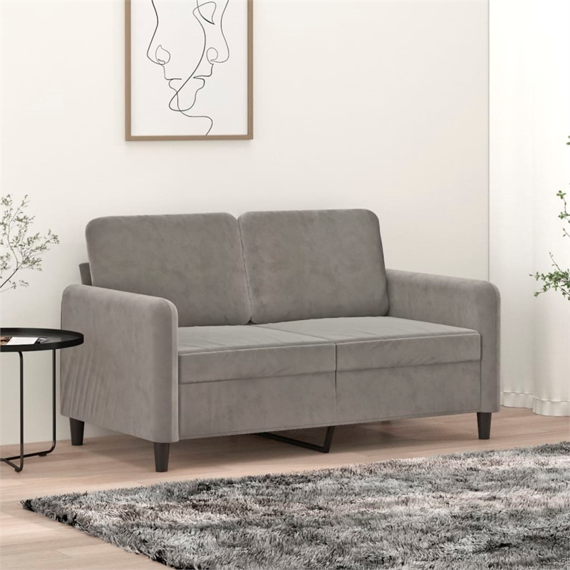 Vidaxl Metal 2-Seater Sofa in Light Grey Polyester