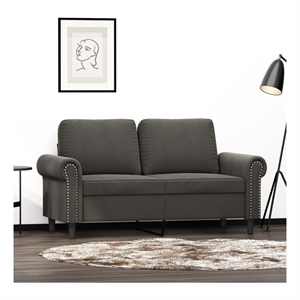Vidaxl Metal 2-Seater Sofa in Dark Grey Polyester