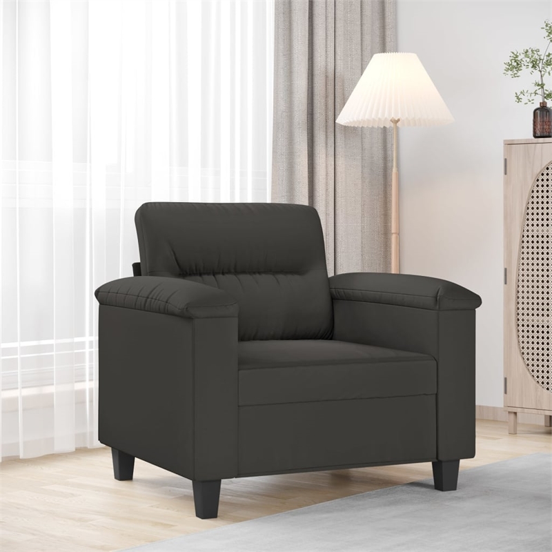 Vidaxl Single Sofa Chair in Dark Gray Microfiber
