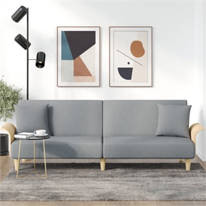 Vidaxl Standard Sleeper Sofa Bed in Light Gray Fabric