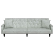 Vidaxl Large Sofa Bed in Light Grey Polyester Velvet