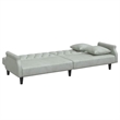 Vidaxl Large Sofa Bed in Light Grey Polyester Velvet