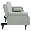 Vidaxl Large Sofa Bed in Light Grey Polyester Velvet