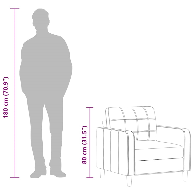 Vidaxl Single Sofa Chair in Dark Grey Polyester