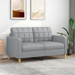 Vidaxl Metal 2-Seater Sofa in Light Grey Fabric