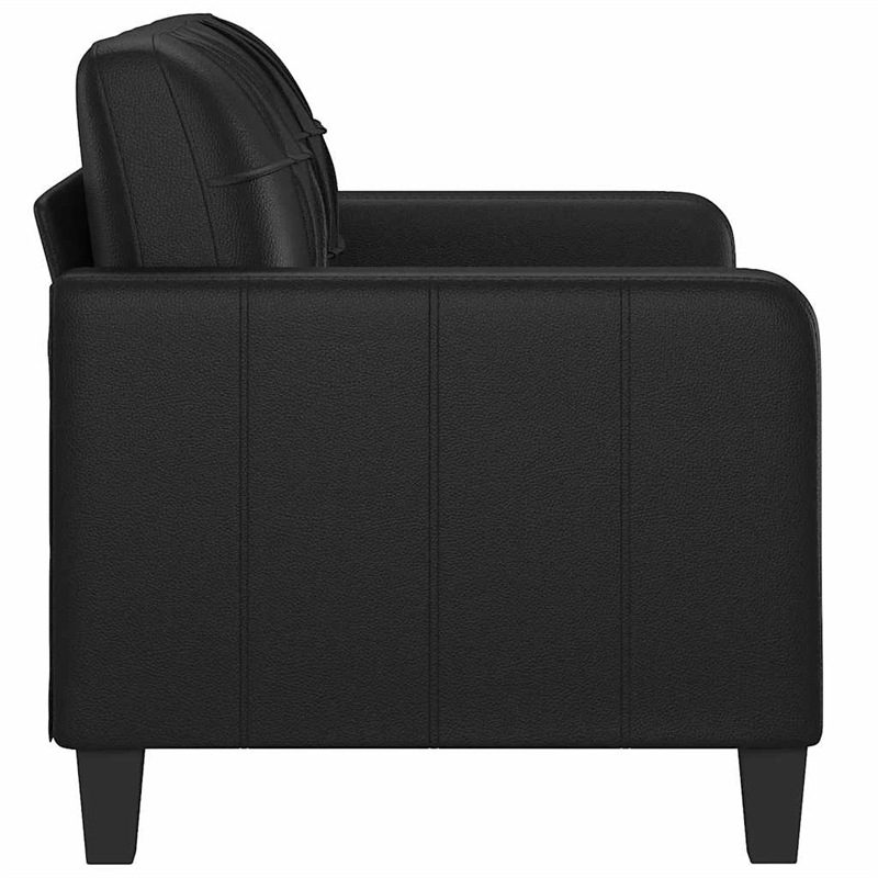 Vidaxl Metal 2-Seater Sofa Black Faux Leather
