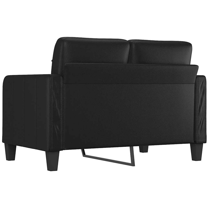 Vidaxl Metal 2-Seater Sofa Black Faux Leather