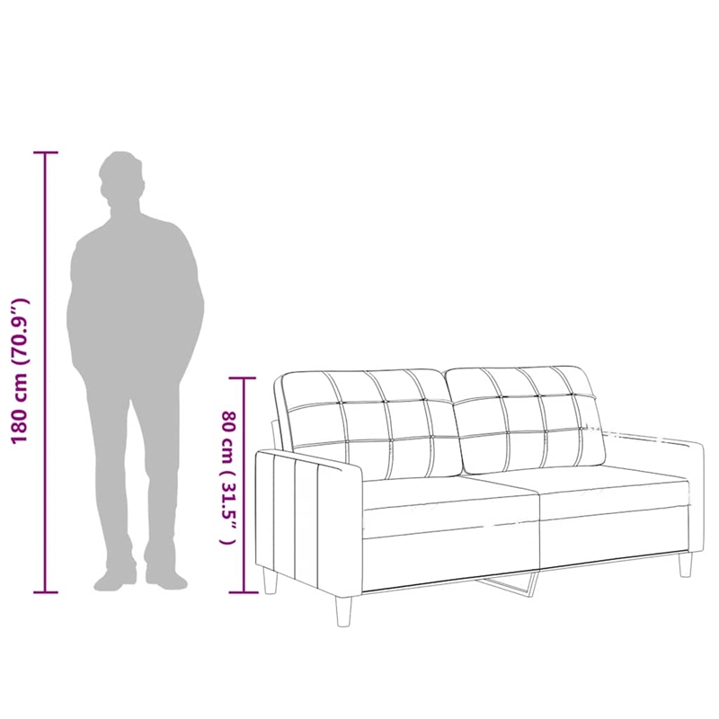 Vidaxl Durable 2-Seater Sofa in Black Faux Leather