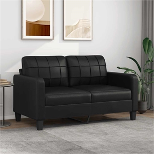 Vidaxl Durable 2-Seater Sofa in Black Faux Leather