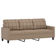 Vidaxl Durable Faux Leather 3-Seater Sofa in Cappuccino