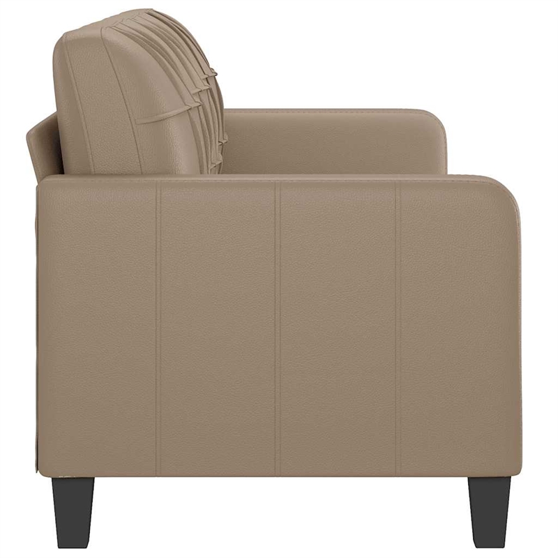 Vidaxl Durable Faux Leather 3-Seater Sofa in Cappuccino