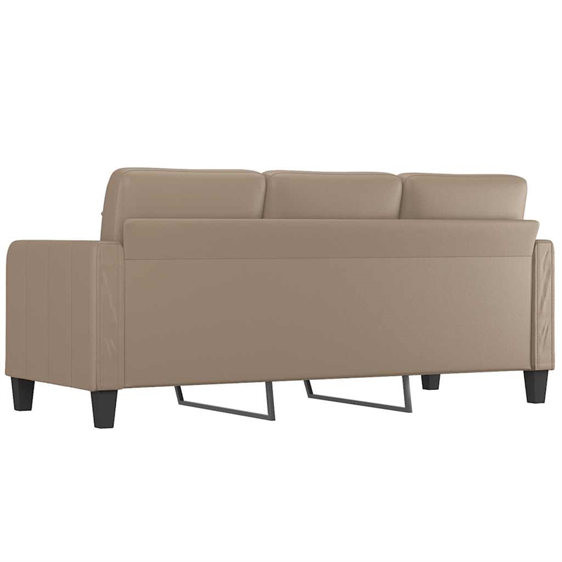 Vidaxl Durable Faux Leather 3-Seater Sofa in Cappuccino