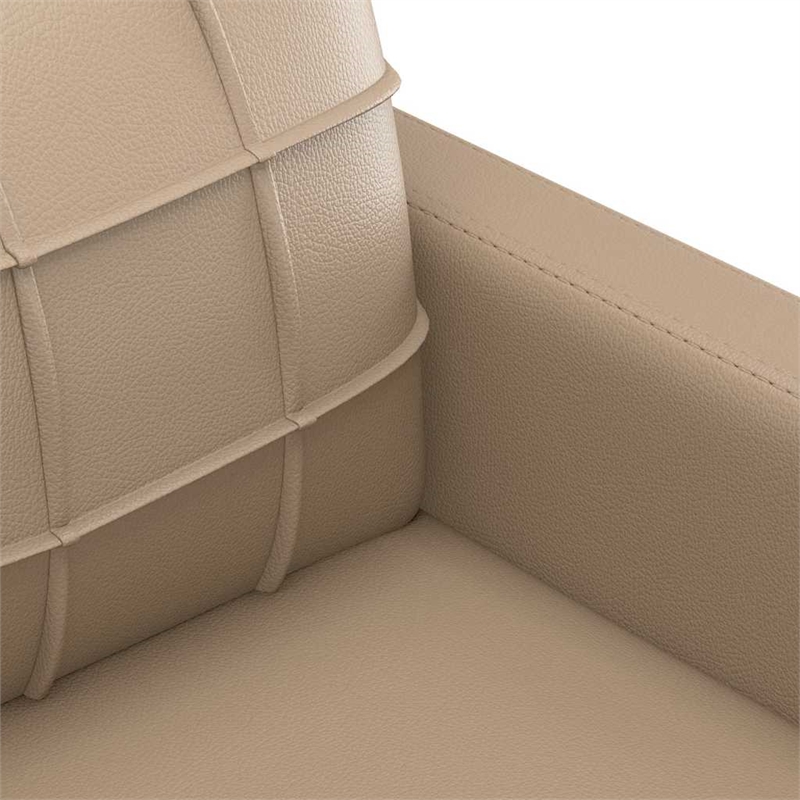 Vidaxl Durable Faux Leather 3-Seater Sofa in Cappuccino