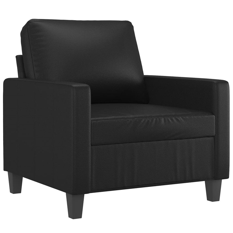 Vidaxl Single Sofa Chair in Black Faux Leather