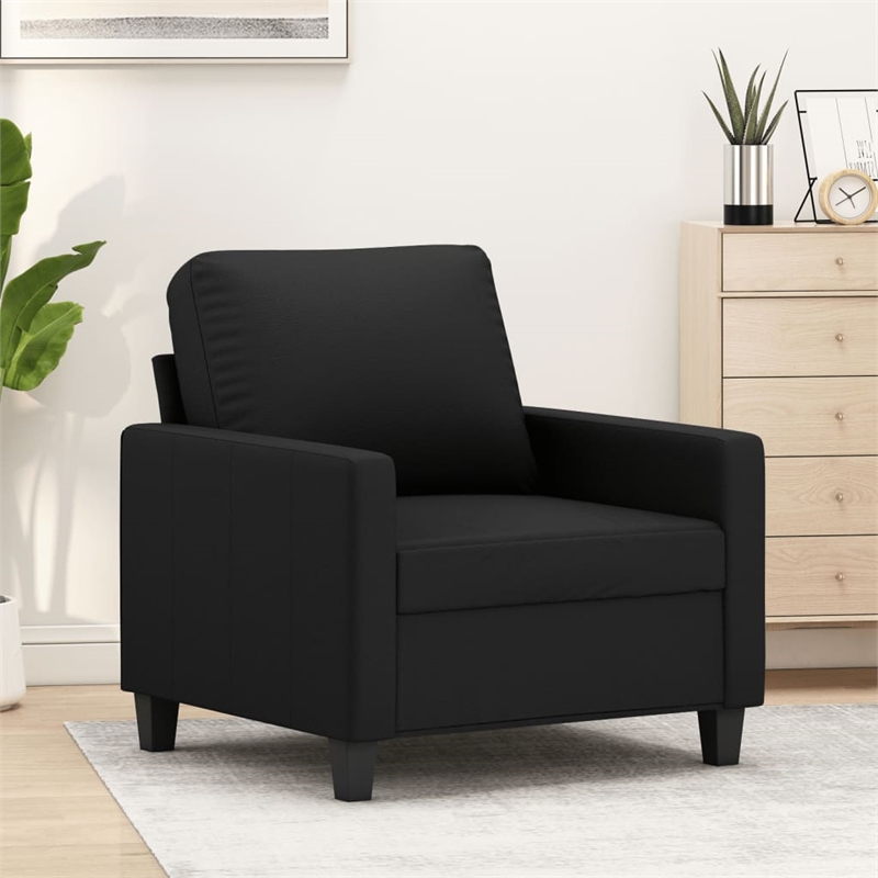 Vidaxl Single Sofa Chair in Black Faux Leather