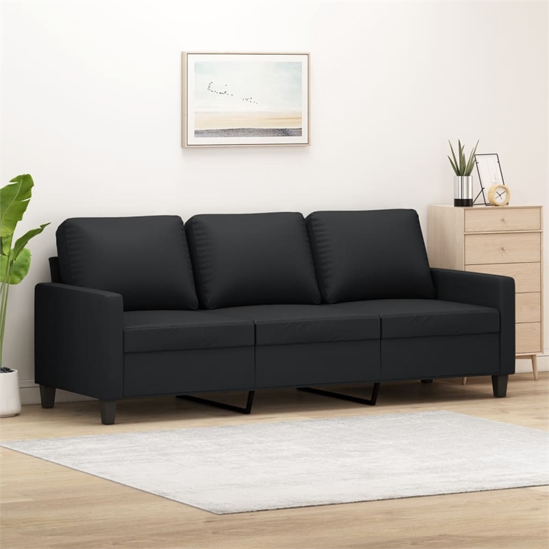 Vidaxl 3-Seater Sofa in Black