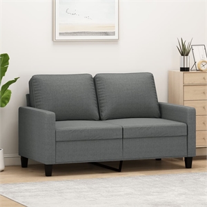 Vidaxl Metal 2-Seater Sofa Dark Gray Polyester Fabric