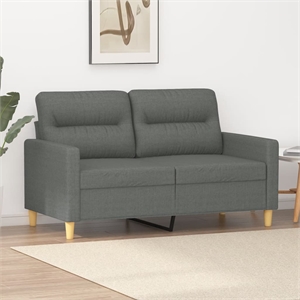 Vidaxl Metal 2-Seater Sofa in Dark Grey Polyester