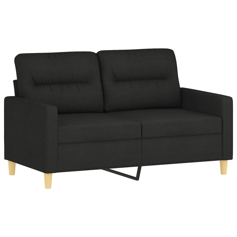 Vidaxl Metal 2-Seater Sofa in Black Polyester Fabric