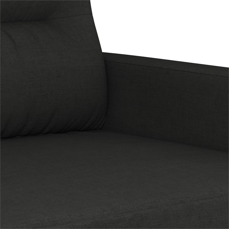 Vidaxl Metal 2-Seater Sofa in Black Polyester Fabric
