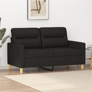 Vidaxl Metal 2-Seater Sofa in Black Polyester Fabric