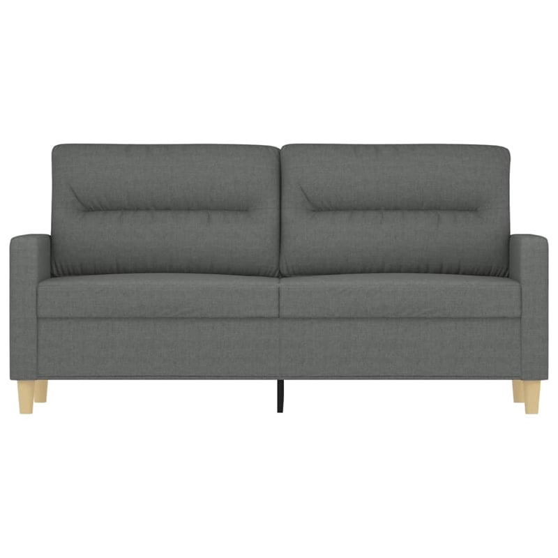 Vidaxl Metal 2-Seater Sofa in Dark Grey Polyester Fabric