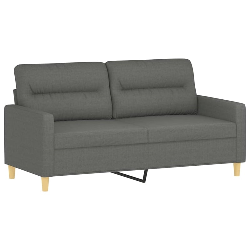 Vidaxl Metal 2-Seater Sofa in Dark Grey Polyester Fabric