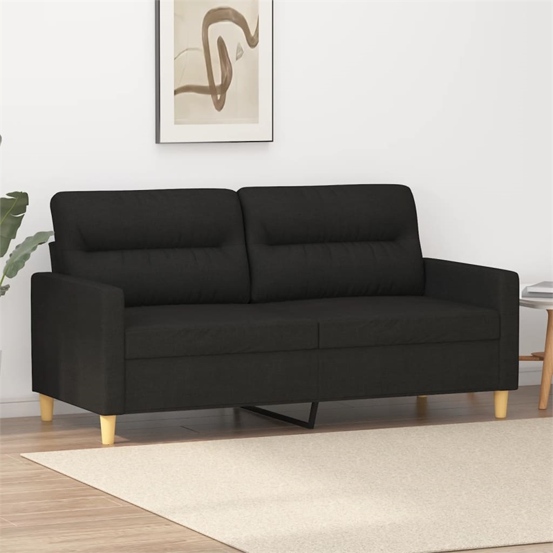 Vidaxl Metal 2-Seater Sofa in Black Polyester