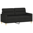 Vidaxl Metal 2-Seater Sofa in Black Polyester