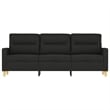 Vidaxl Metal 3-Seater Sofa in Black Polyester Fabric