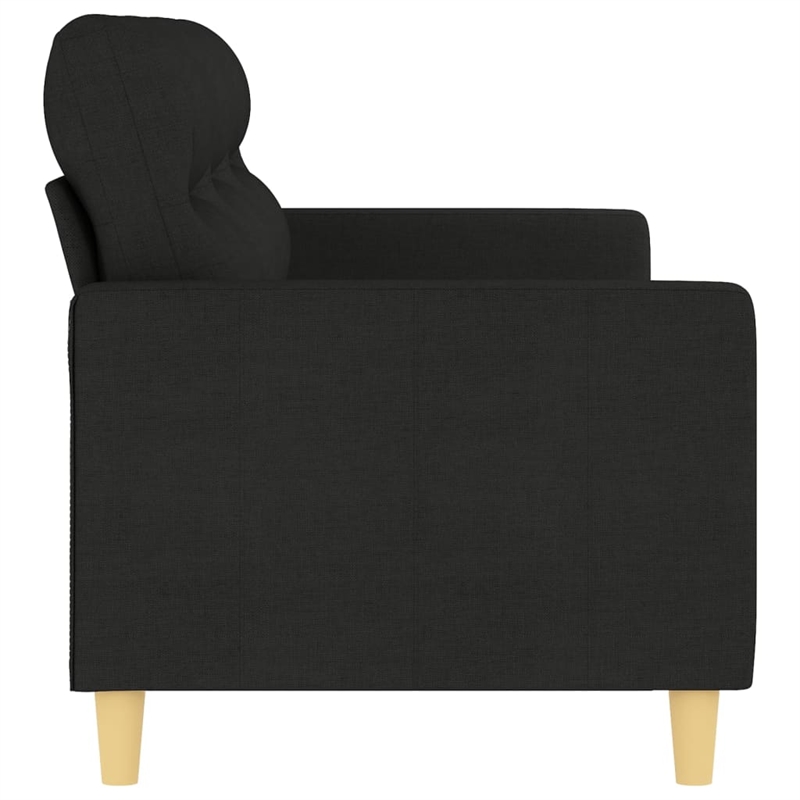 Vidaxl Metal 3-Seater Sofa in Black Polyester Fabric